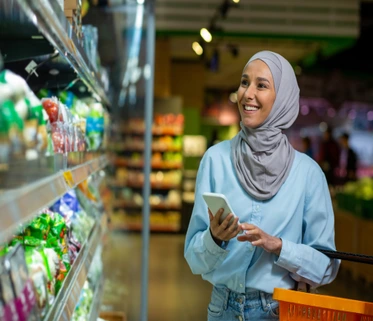 Woman shopping at a supermarket